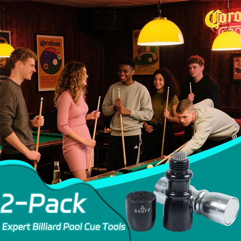 VortecSys Pool Cue Tip Tools, Premium 3-in-1 Billiard Cue Tip Shaper, Compact Billiards Pool Accessories & Tip Repair Kit, Gifts for Husbands and Friends (Black) - Image 2